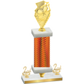 Premium Single Orange Carbon Fiber Second Place Pickleball Trophy