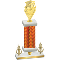Premium Single Orange Carbon Fiber Victory Pickleball Trophy