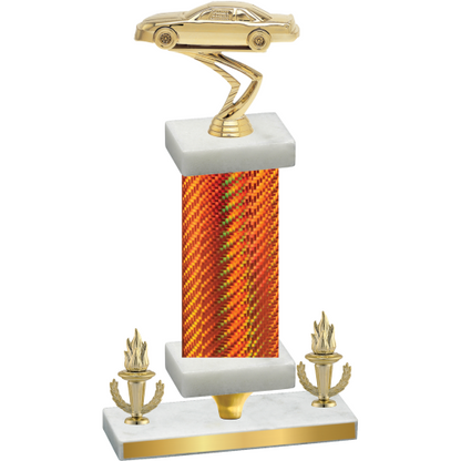 Premium Single Orange Carbon Fiber Victory Cars Trophy