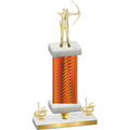 Premium Single Orange Carbon Fiber First Place Archery Trophy