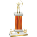 Premium Single Orange Carbon Fiber Second Place Archery Trophy