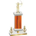 Premium Single Orange Carbon Fiber Victory Archery Trophy
