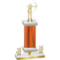 Premium Single Orange Carbon Fiber Year Archery Trophy