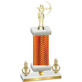 Premium Single Orange Carbon Fiber Victory Archery Trophy