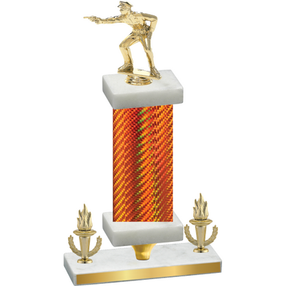 Premium Single Orange Carbon Fiber Victory Shooter Trophy