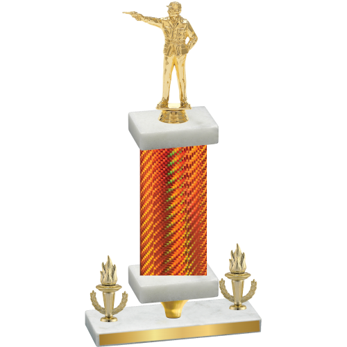 Premium Single Orange Carbon Fiber Victory Shooter Trophy
