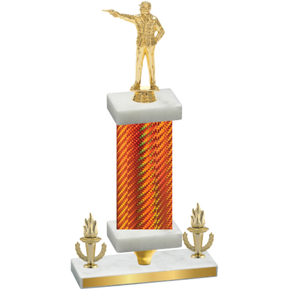 Premium Single Orange Carbon Fiber Victory Shooter Trophy