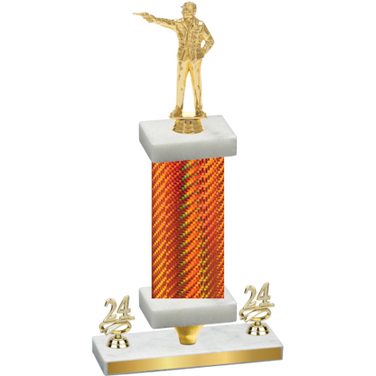 Premium Single Orange Carbon Fiber Year Shooter Trophy