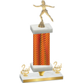 Premium Single Orange Carbon Fiber Second Place Skater Trophy