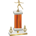 Premium Single Orange Carbon Fiber Victory Skater Trophy