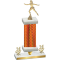 Premium Single Orange Carbon Fiber Year Skater Trophy