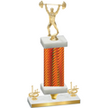 Premium Single Orange Carbon Fiber First Place Weights Trophy
