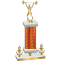 Premium Single Orange Carbon Fiber Victory Weights Trophy
