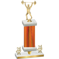 Premium Single Orange Carbon Fiber Year Weights Trophy