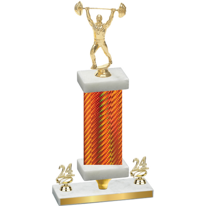 Premium Single Orange Carbon Fiber Year Weights Trophy
