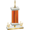 Premium Single Orange Carbon Fiber Second Place Chess Trophy
