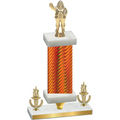 Premium Single Orange Carbon Fiber Victory Holiday Trophy