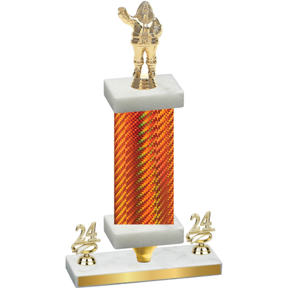 Premium Single Orange Carbon Fiber Year Holiday Trophy