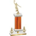 Premium Single Orange Carbon Fiber Victory Basketball Trophy