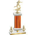Premium Single Orange Carbon Fiber Victory Flag Football Trophy