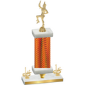 Premium Single Orange Carbon Fiber First Place Majorette Trophy