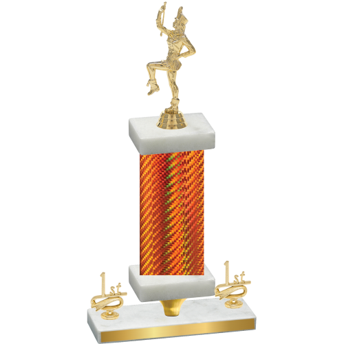 Premium Single Orange Carbon Fiber First Place Majorette Trophy