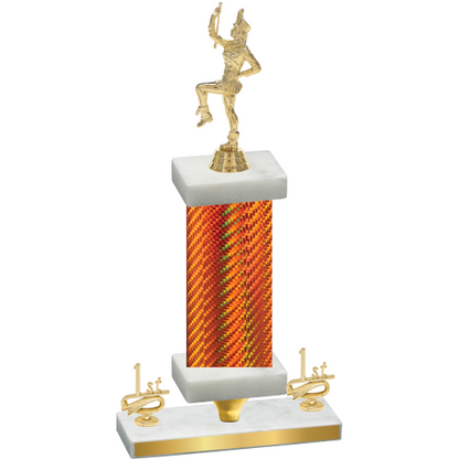 Premium Single Orange Carbon Fiber First Place Majorette Trophy