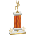 Premium Single Orange Carbon Fiber Fourth Place Majorette Trophy