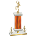 Premium Single Orange Carbon Fiber Victory Majorette Trophy