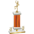 Premium Single Orange Carbon Fiber Year Majorette Trophy