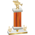Premium Single Orange Carbon Fiber Third Place Fishing Trophy