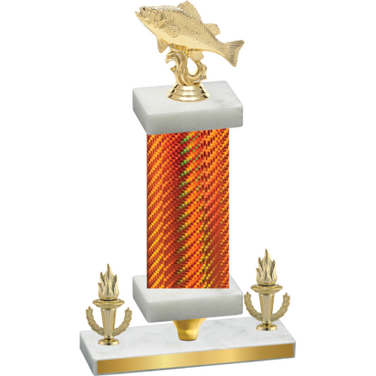 Premium Single Orange Carbon Fiber Victory Fishing Trophy