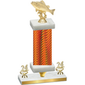 Premium Single Orange Carbon Fiber Year Fishing Trophy