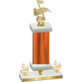 Premium Single Orange Carbon Fiber Fourth Place Music Trophy