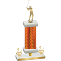 Premium Single Orange Carbon Fiber Third Place Golf Trophy