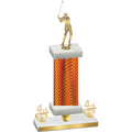 Premium Single Orange Carbon Fiber Fourth Place Golf Trophy