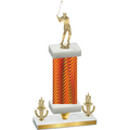 Premium Single Orange Carbon Fiber Victory Golf Trophy