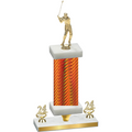 Premium Single Orange Carbon Fiber Year Golf Trophy