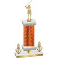 Premium Single Orange Carbon Fiber Victory Golf Trophy