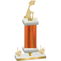 Premium Single Orange Carbon Fiber First Place Golf Trophy