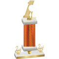 Premium Single Orange Carbon Fiber Second Place Golf Trophy