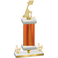 Premium Single Orange Carbon Fiber Third Place Golf Trophy