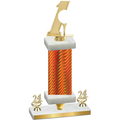 Premium Single Orange Carbon Fiber Year Golf Trophy
