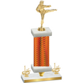 Premium Single Orange Carbon Fiber First Place Karate Trophy