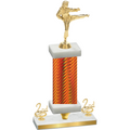 Premium Single Orange Carbon Fiber Second Place Karate Trophy
