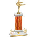 Premium Single Orange Carbon Fiber Fourth Place Karate Trophy
