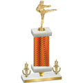 Premium Single Orange Carbon Fiber Victory Karate Trophy