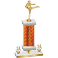 Premium Single Orange Carbon Fiber Year Karate Trophy