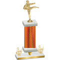 Premium Single Orange Carbon Fiber Third Place Karate Trophy