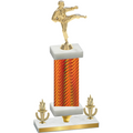 Premium Single Orange Carbon Fiber Victory Karate Trophy